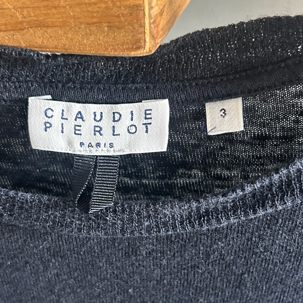 Claudie Pierlot Linen Paris Graphic Tee French Girl Euro Capsule Boxy T-Shirt M - Picture 2 of 11